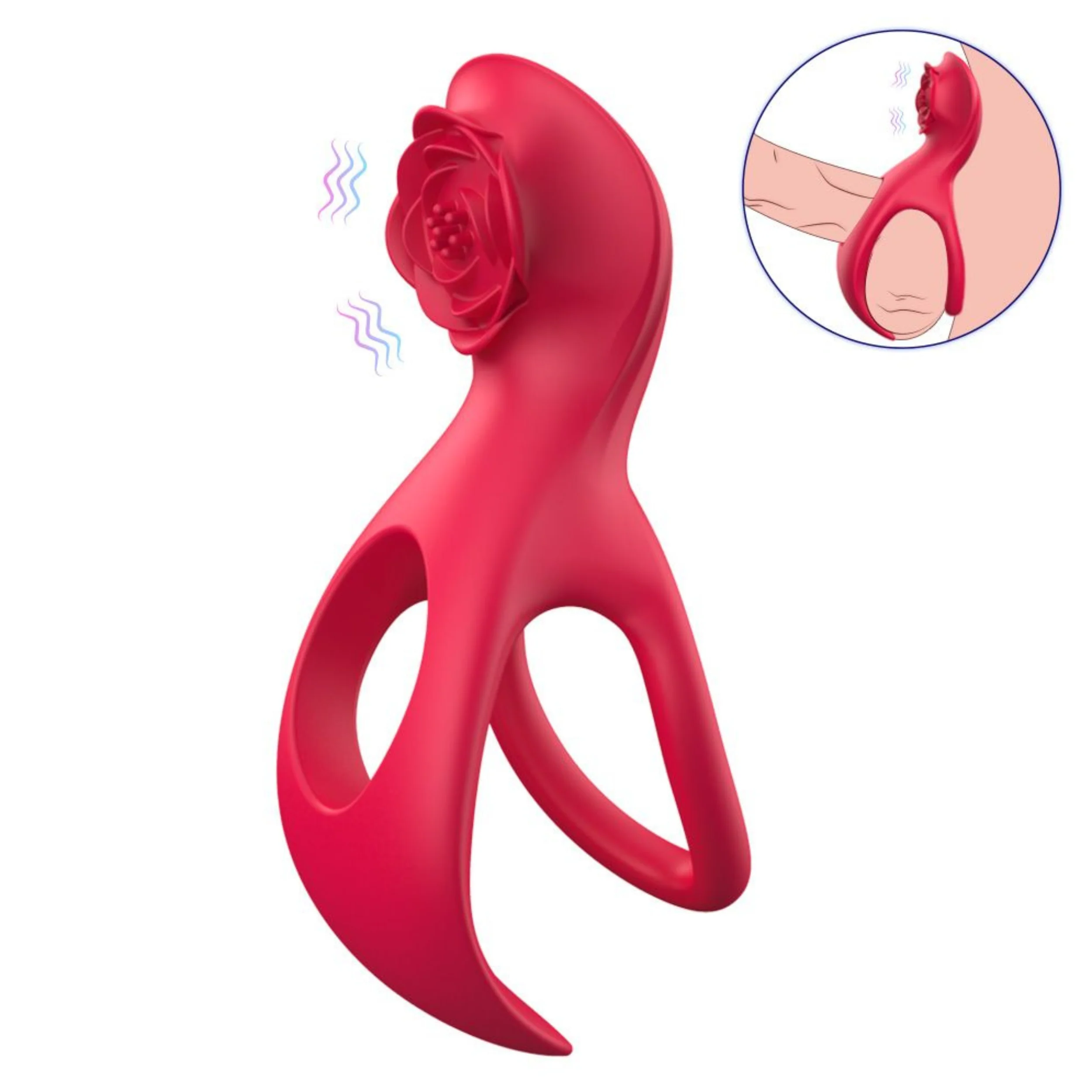 Lover's Rose Dual Cock-ring - Strong Vibrations in 2 Motors! - Image 9