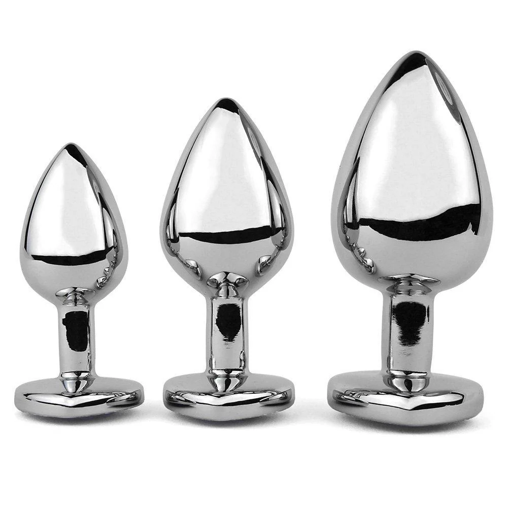 Jeweled Metal Heart Butt Plug - Image 5