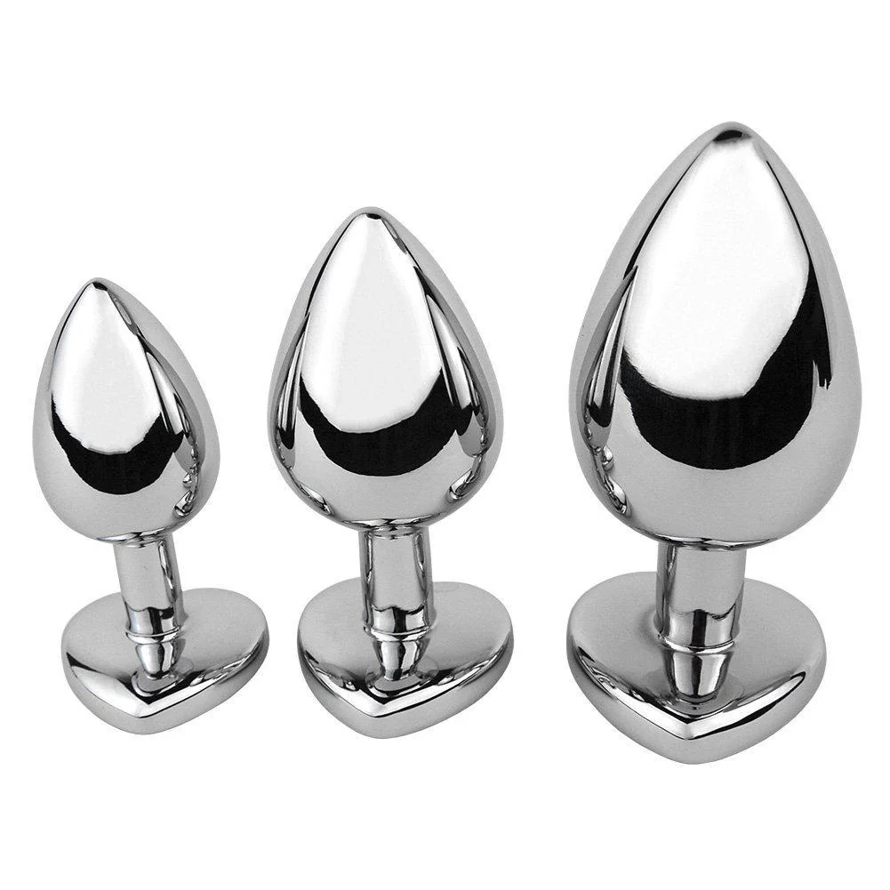Jeweled Metal Heart Butt Plug - Image 7