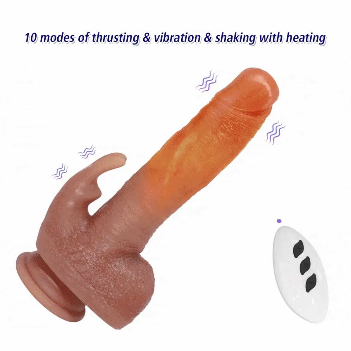 The Mounted Magic - Heated Thrusting Vibrating Dildo with Rabbit Clit Stimulator - Image 13