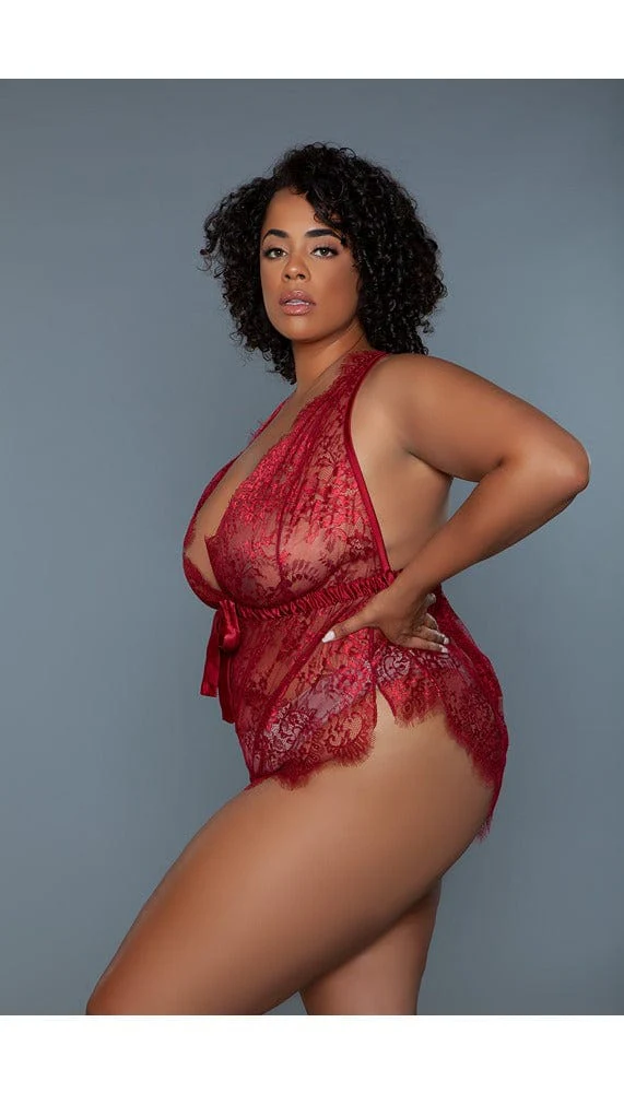 Nancy Lace V-neck Teddy - Image 2