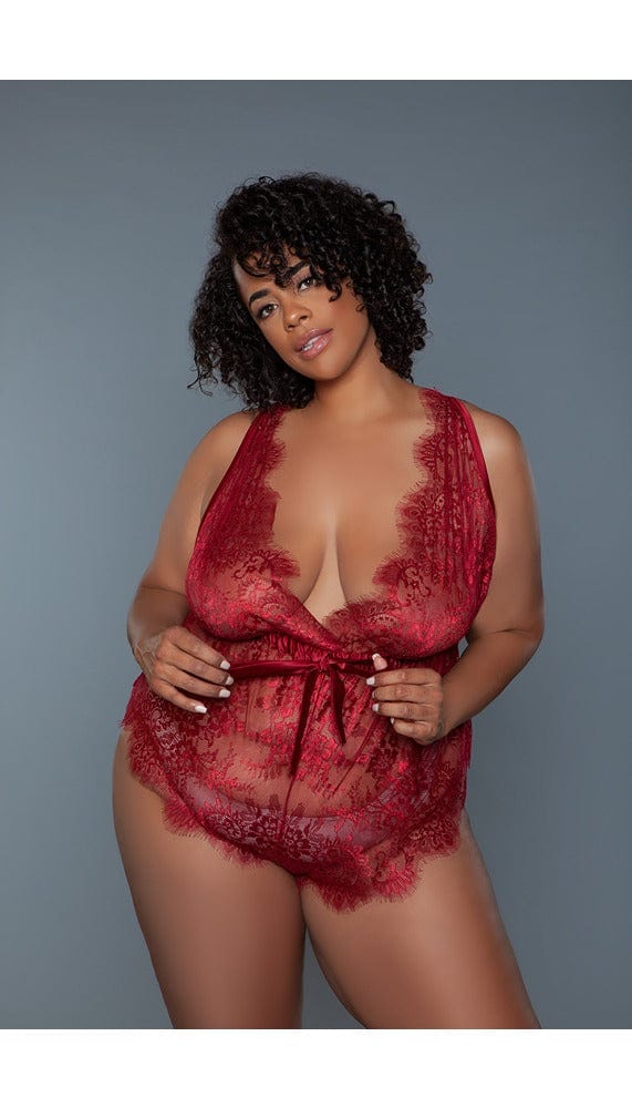 Nancy Lace V-neck Teddy - Image 3