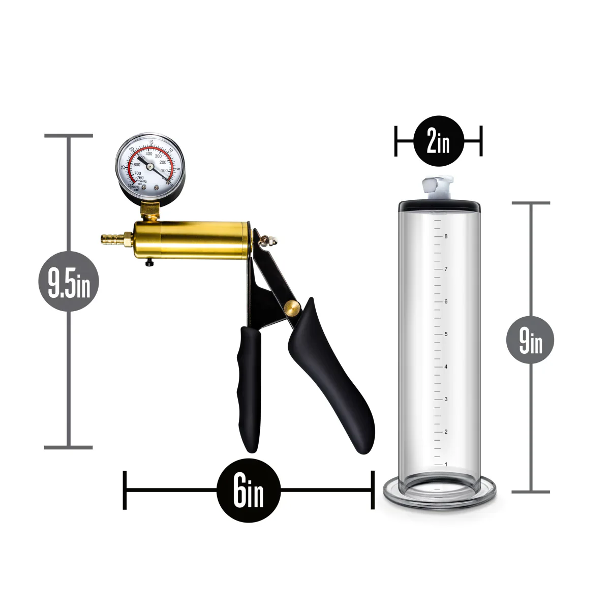Performance VX6 Vacuum Penis Pump with Brass Pistol & Pressure Gauge - Image 5