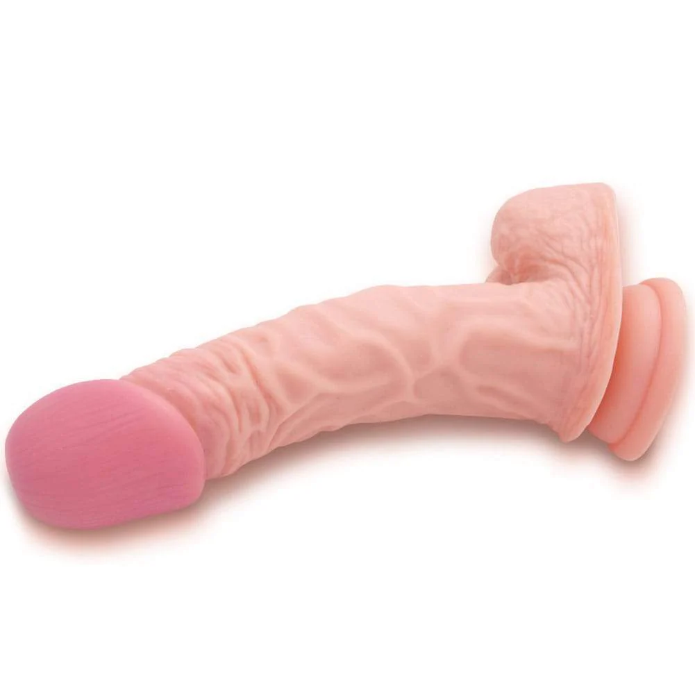 Pink B.O.B. 8 Inch Curved Vibrating Dildo - Image 2