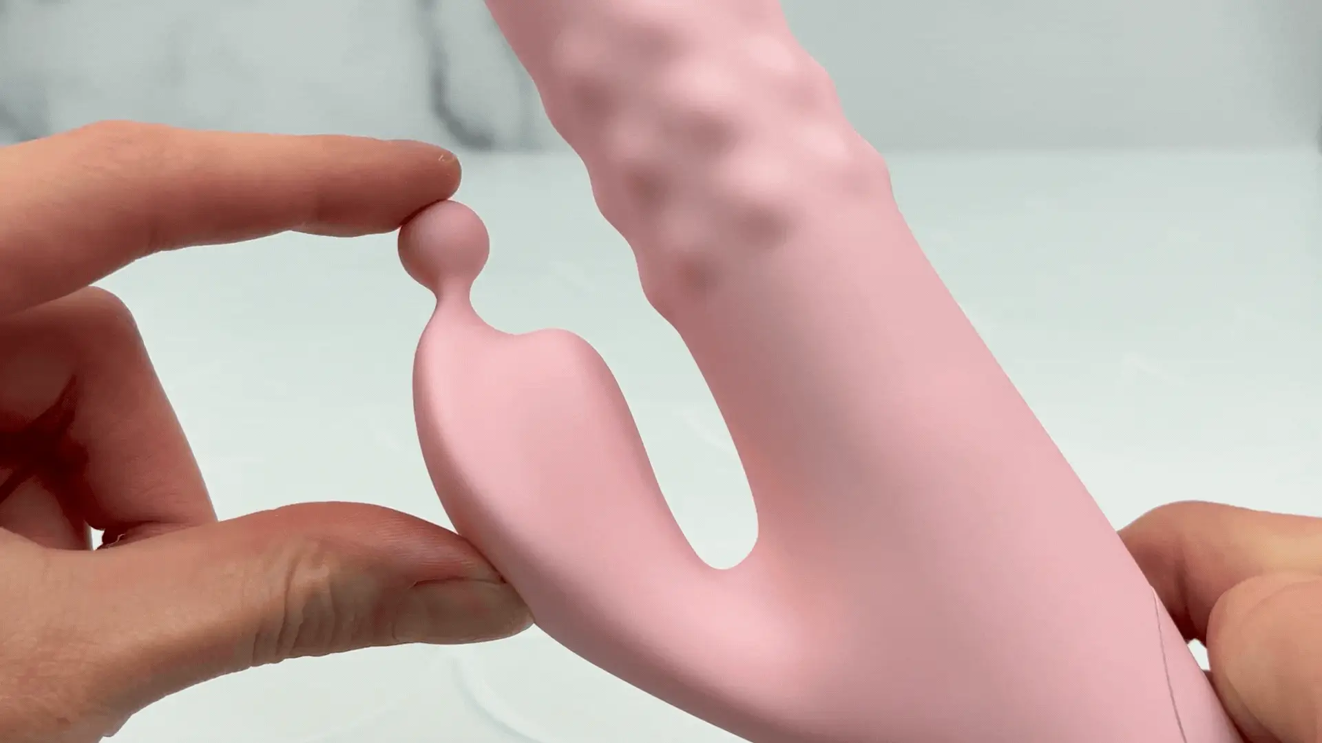 Pink Pearl Pulsing and Fingering Dual Action Vibrator - Triple Your Pleasure! - Image 6