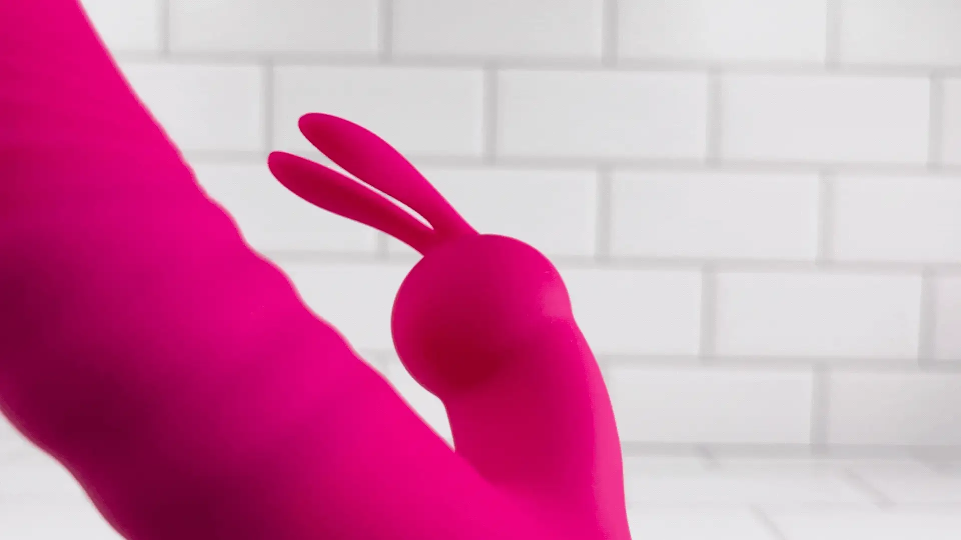 Pink Silicone Rippled Thrusting Rabbit - Image 4