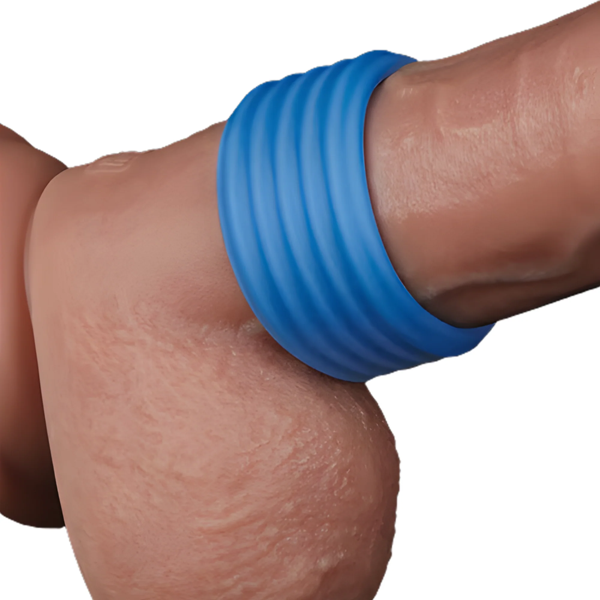 Pinnacle Ribbed Strong Grip Cock Ring - Try Stretching Around Your Balls For Amplified 'O's! - Image 3