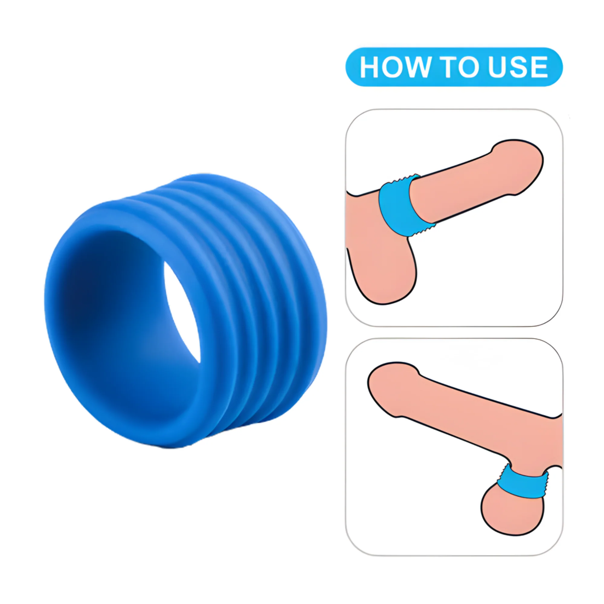 Pinnacle Ribbed Strong Grip Cock Ring - Try Stretching Around Your Balls For Amplified 'O's! - Image 4