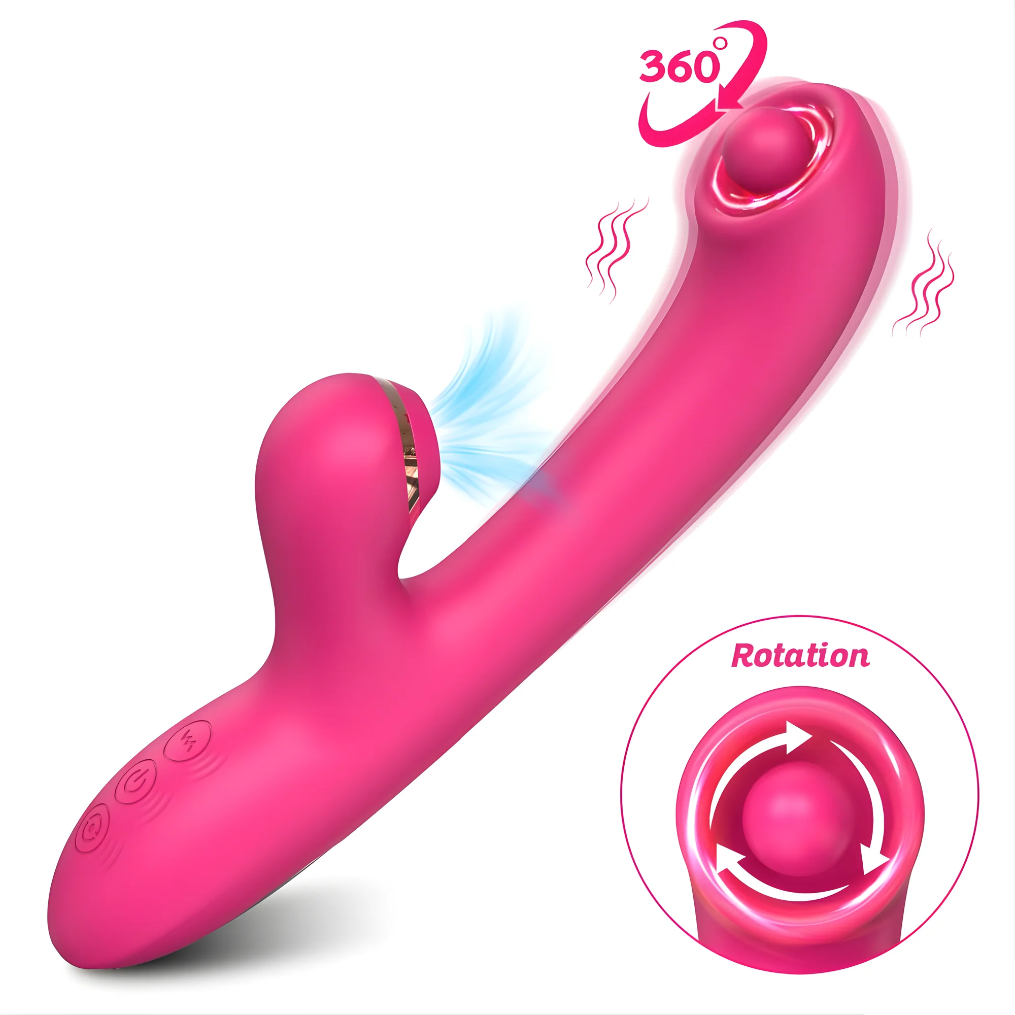 Rotating Pinpoint G-Spot & Suction Dual Action Vibe - Caresses Your G-Spot in Tight Circles! - Image 3