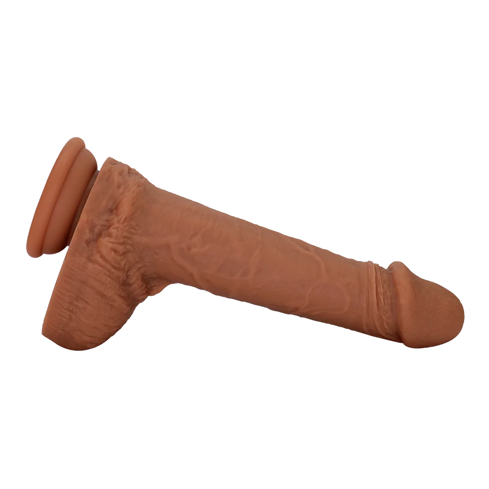 Realistic Feel Brown Silicone Dildo With Balls For Orgasmic Internal & External Pleasure With Every Thrust - Image 3