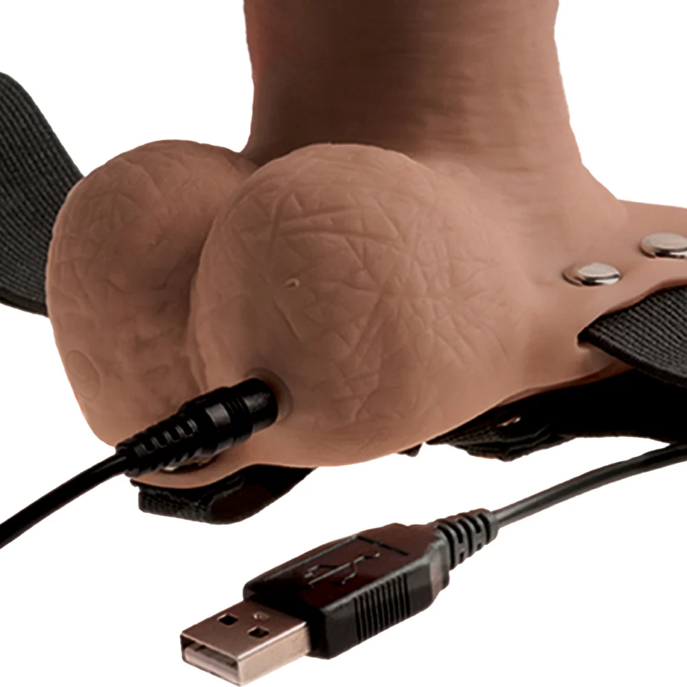Rechargeable Vibrating Hollow Strap-On With Balls - Image 2