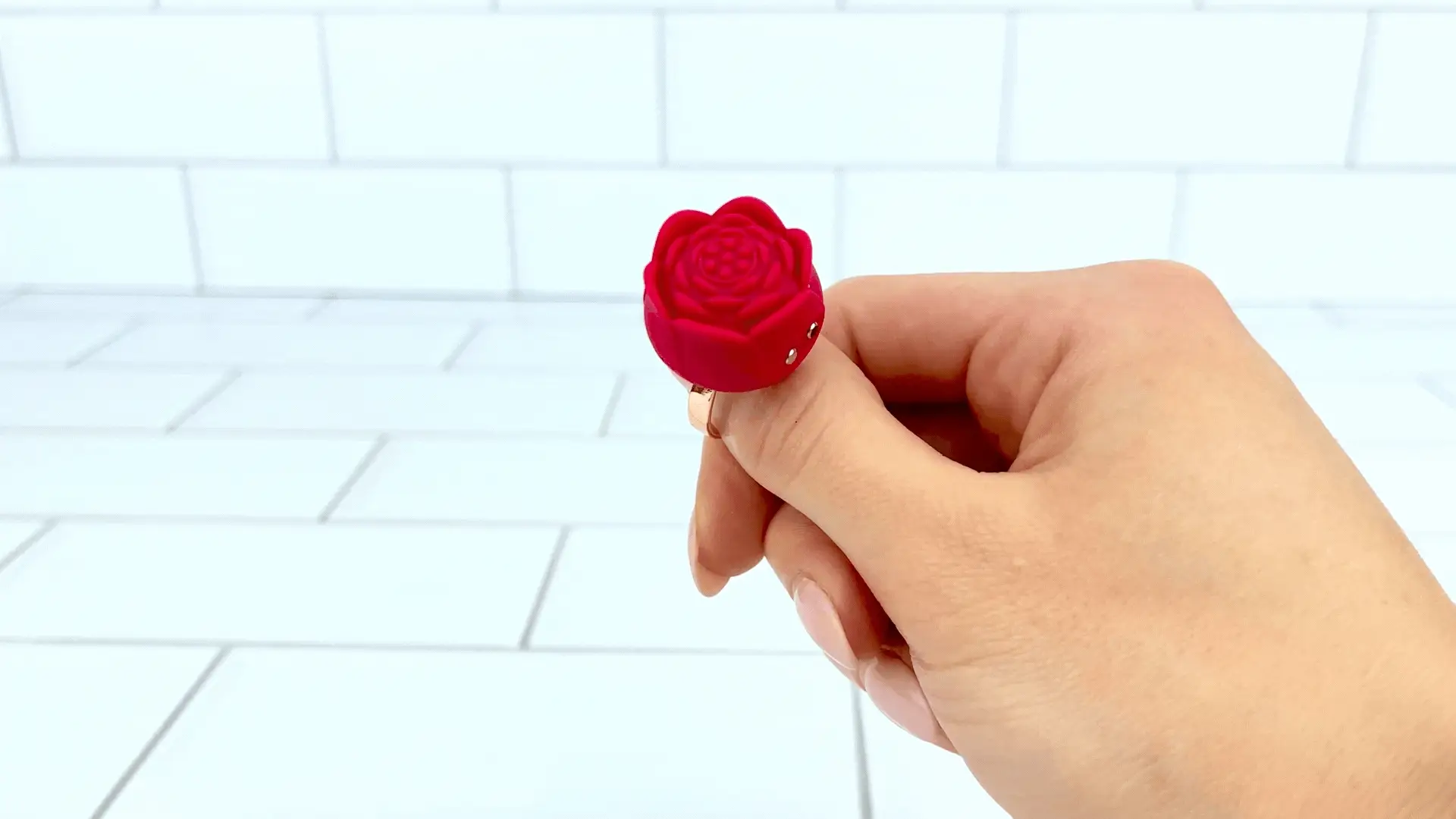 Rose Nubby Silicone Finger Ring Vibrator - Discreet Pleasure On-The-Go! - Image 4