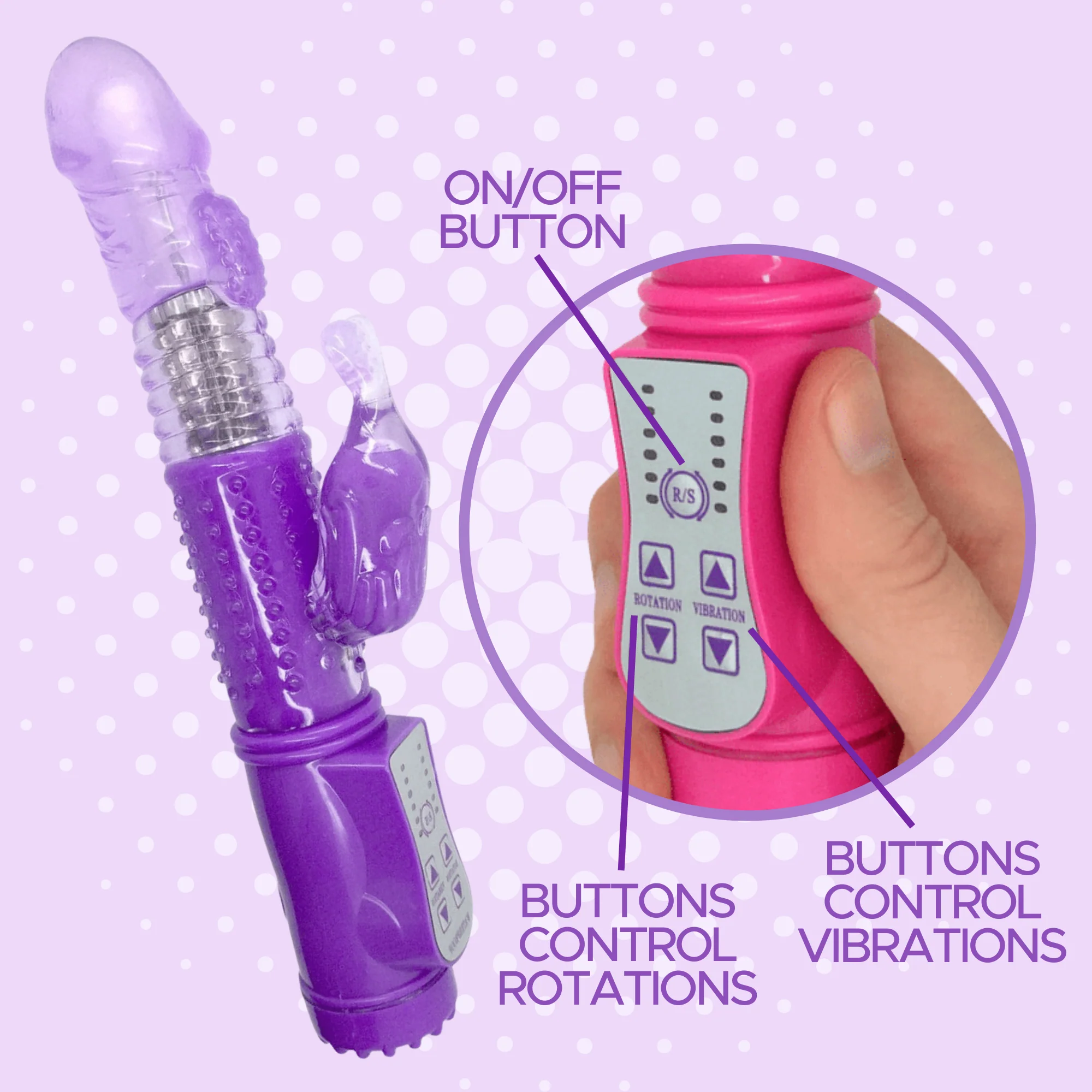 Ribbed Rotating Rabbit Vibe - Image 11