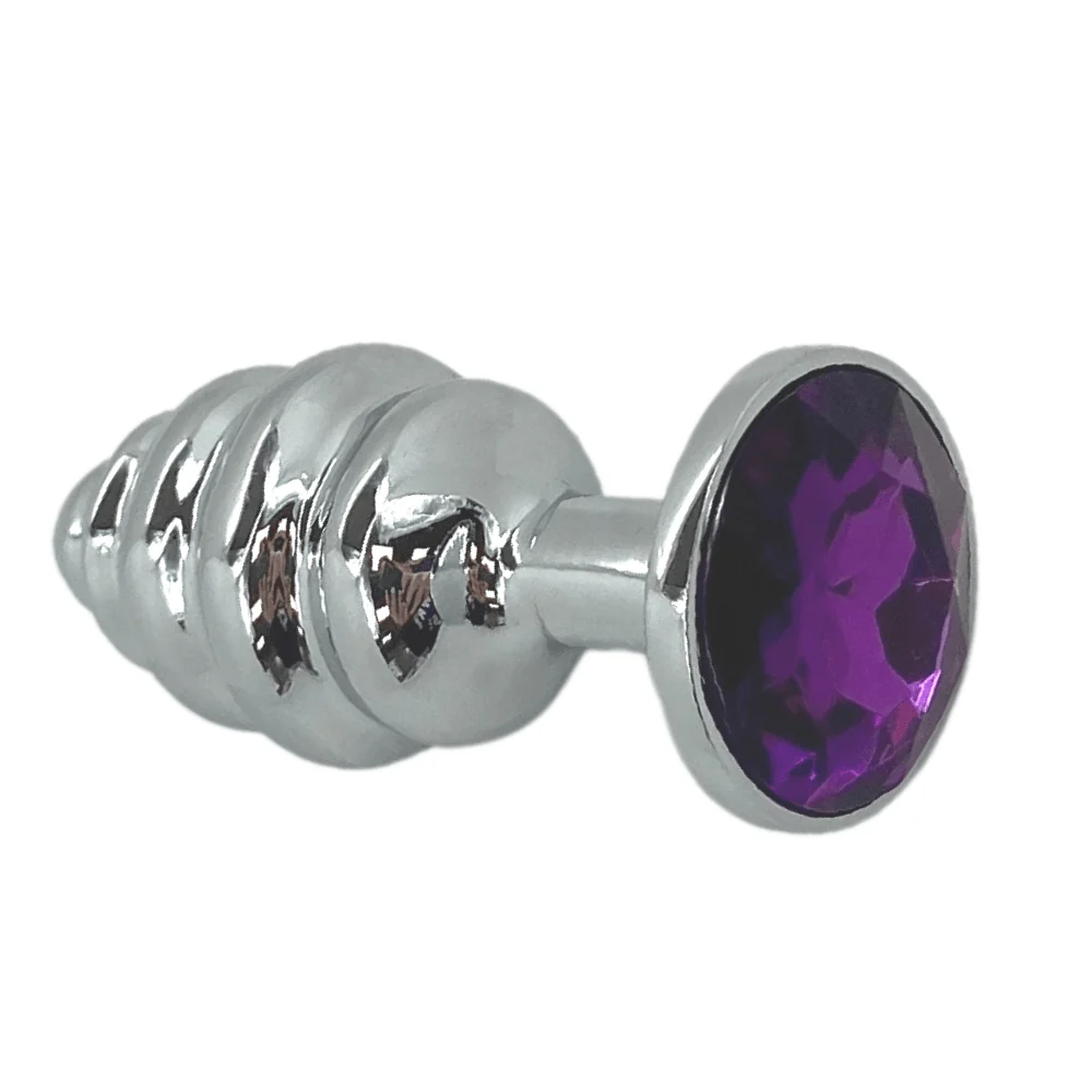 Jewel Metal Booty Plug - Rippled for Intense Sensations! - Image 2