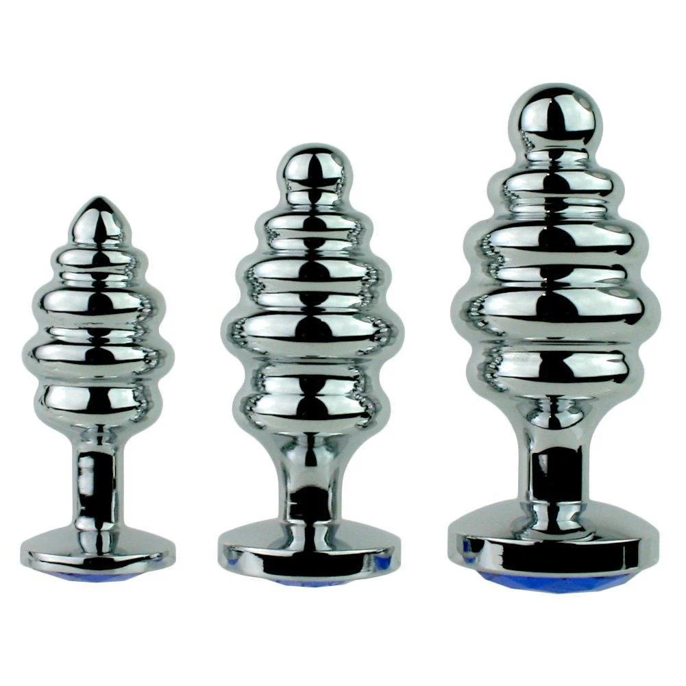Jewel Metal Booty Plug - Rippled for Intense Sensations! - Image 5