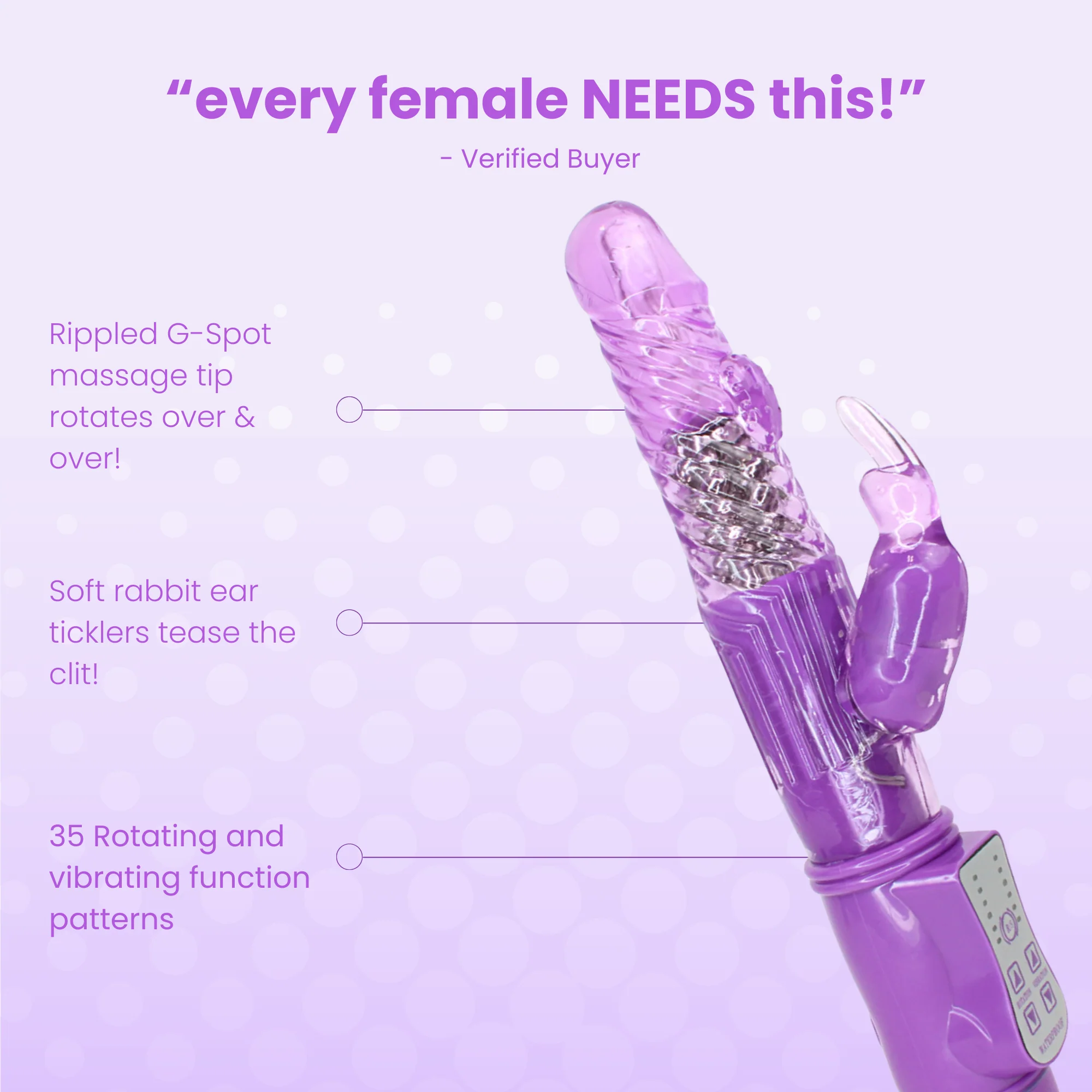 9 Inch Rotating Orgasm Rabbit - Image 4