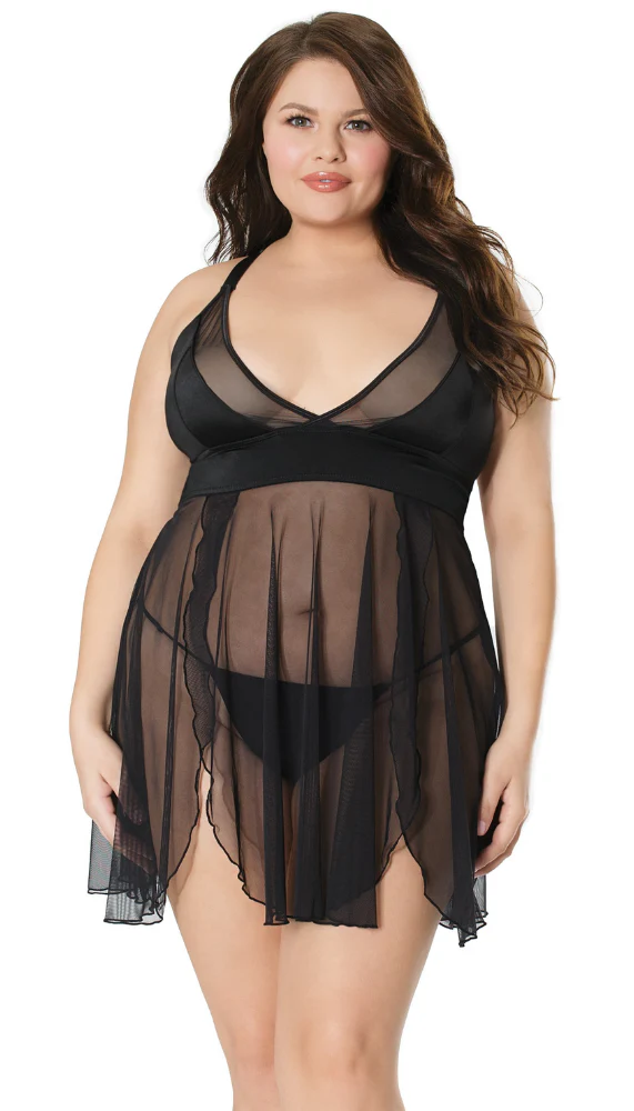 Coquette Lingerie Sexy Sheer Babydoll & G-String Set - Image 4
