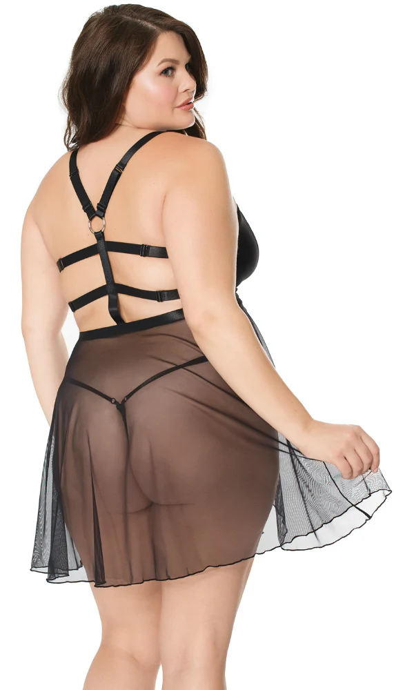 Coquette Lingerie Sexy Sheer Babydoll & G-String Set - Image 6