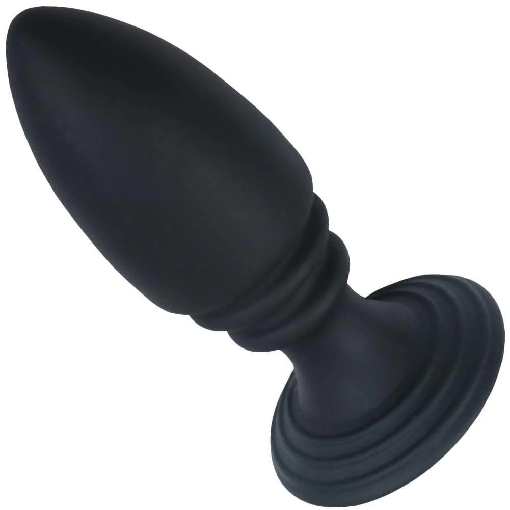 Rippled Silicone Anal Plug With Flat Suction Base - Image 3