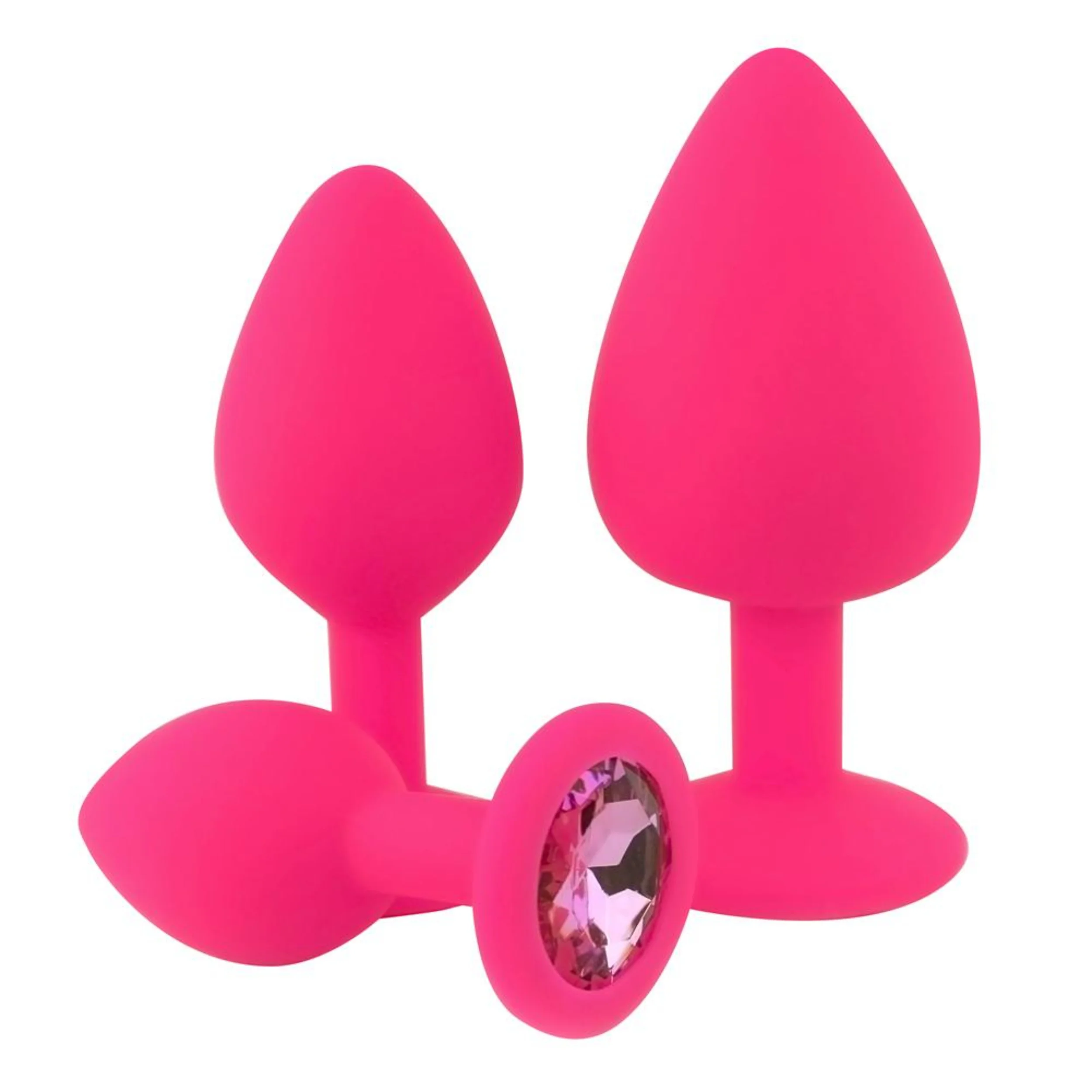 Silicone Jeweled Anal Plug - Available In 3 Sizes! - Image 2