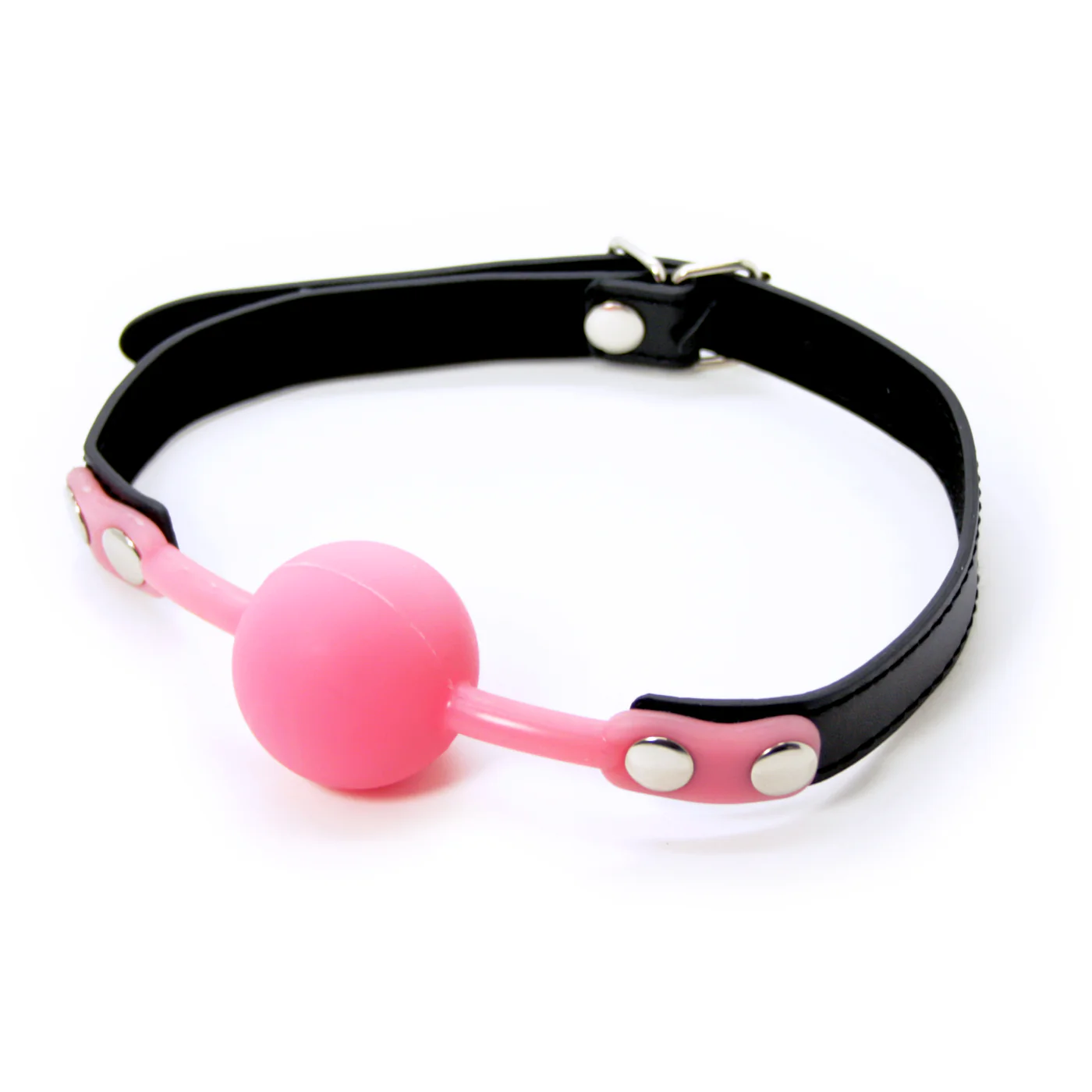 Silicone Ball Gag With Adjustable Leather Straps - Image 3