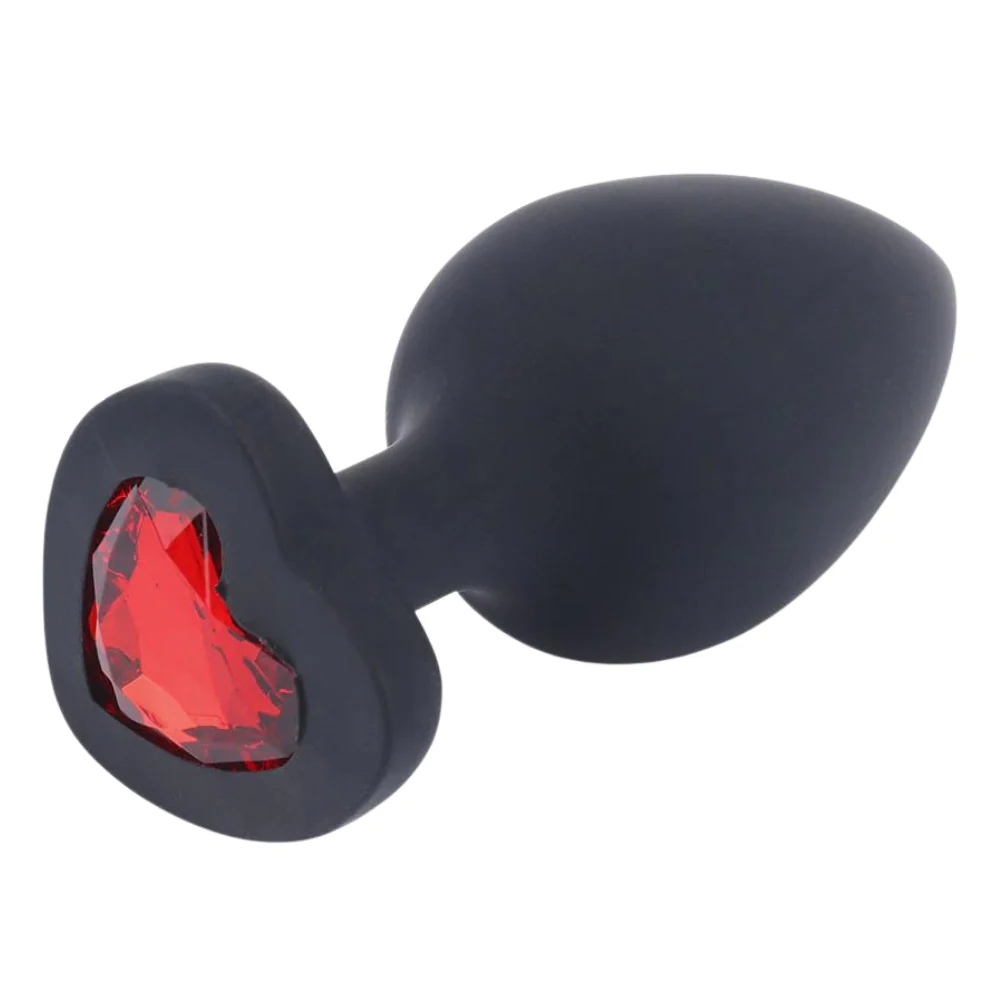 Silicone Heart Jeweled Anal Plug - 3 Sizes Available! - Image 4
