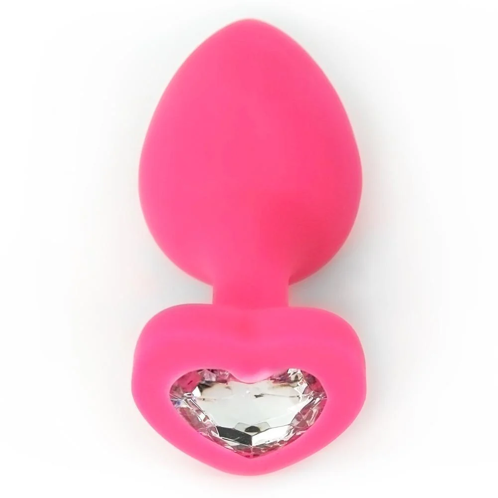 Silicone Heart Jeweled Anal Plug - 3 Sizes Available! - Image 5