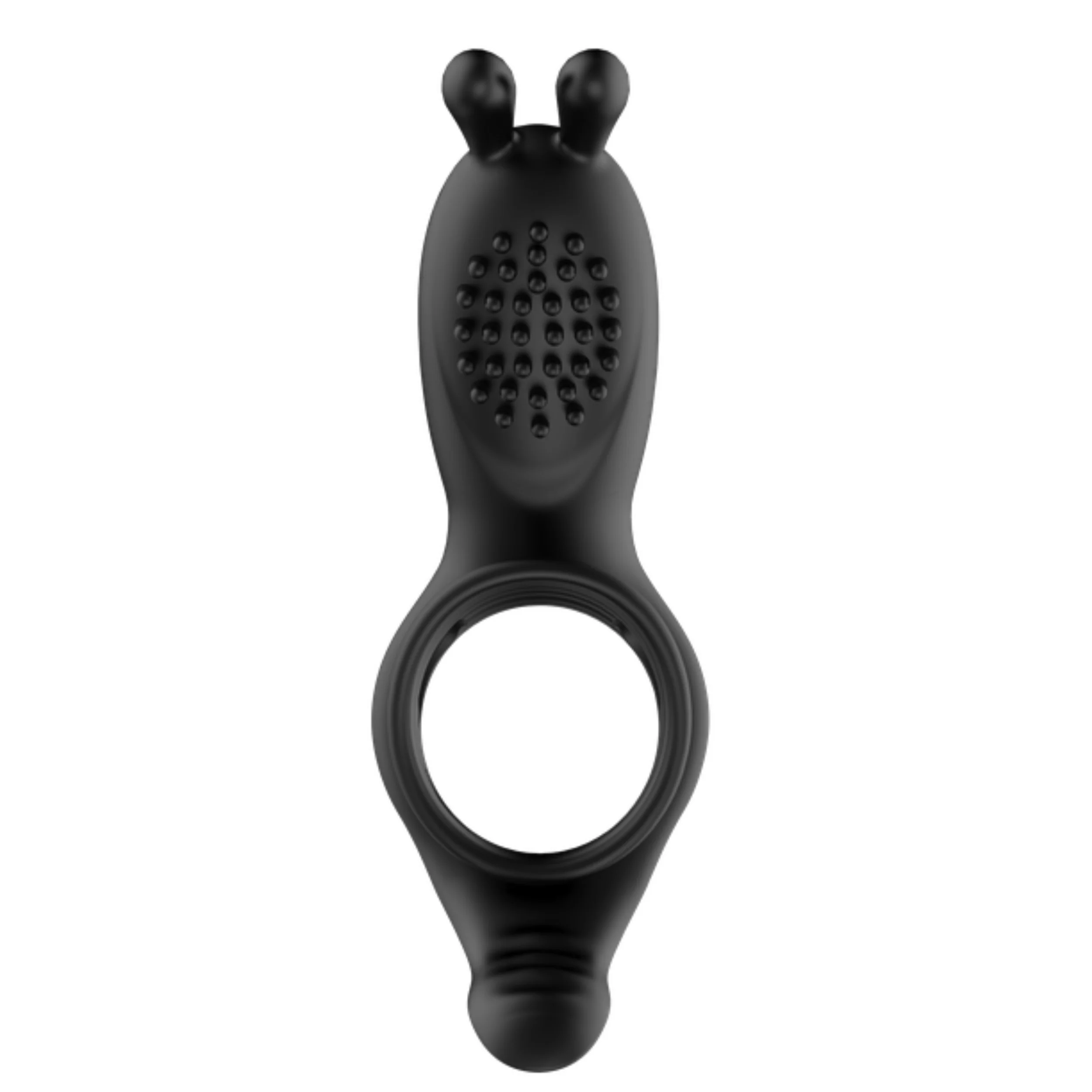 Silicone Vibrating Rabbit Cock Ring with Extended Ball Tickler - Image 5