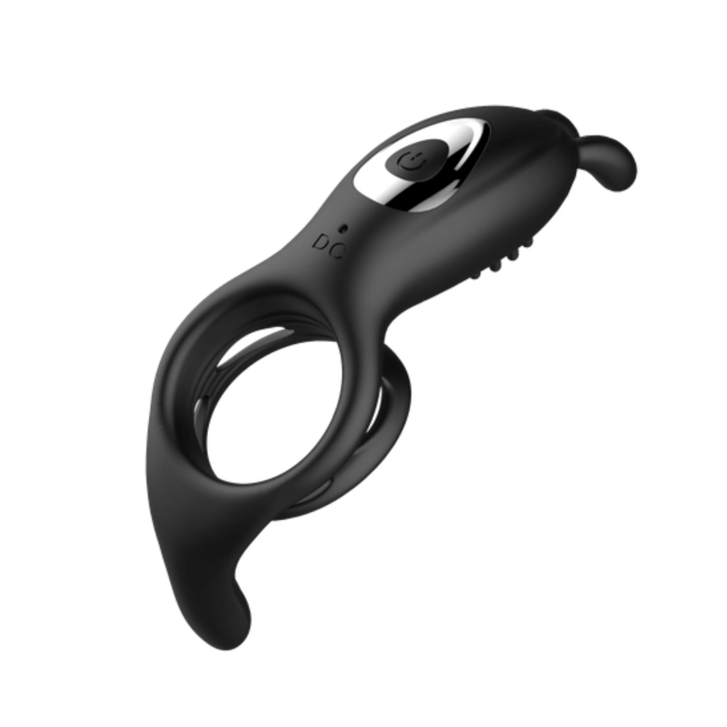Silicone Vibrating Rabbit Cock Ring with Extended Ball Tickler - Image 9