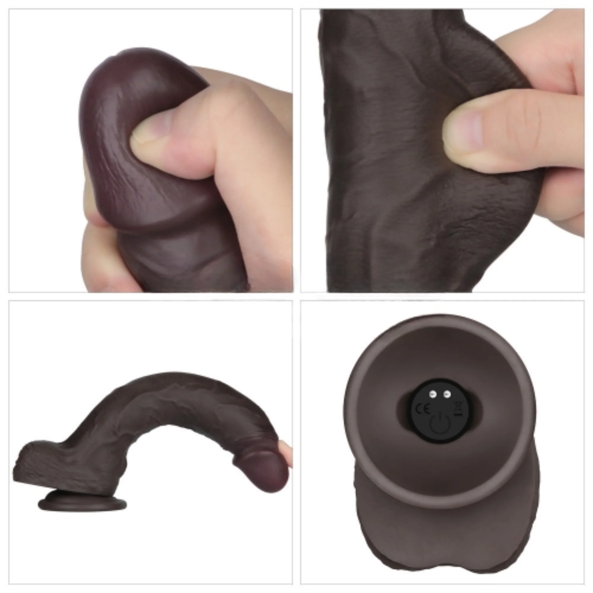 10" Vibrating Sliding Skin Pro II Silicone Dildo - Non-Vibrating Option Available - Image 3