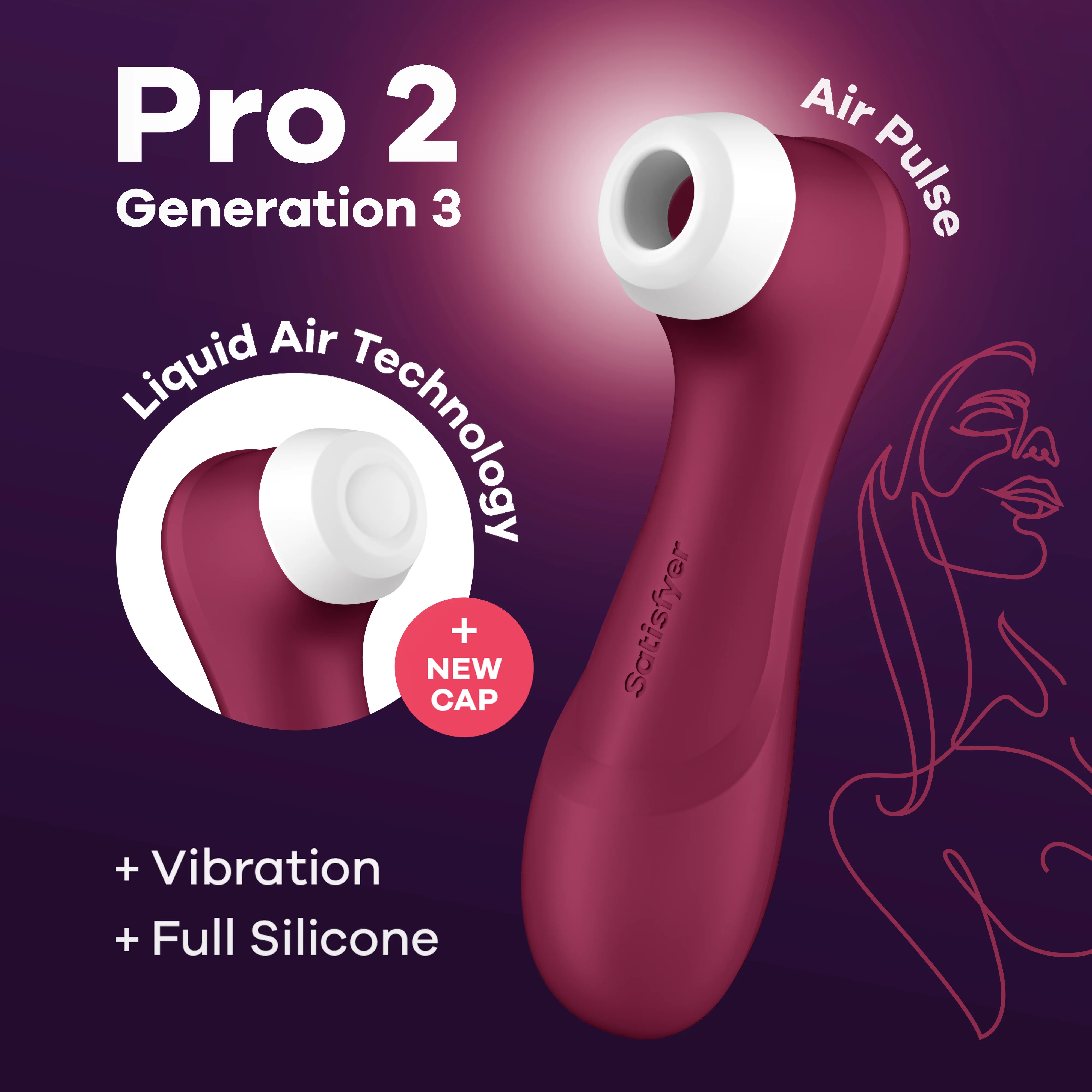 Satisfyer Pro 2 Liquid Air Technology Clitoral Stimulator With Bluetooth App - Image 2