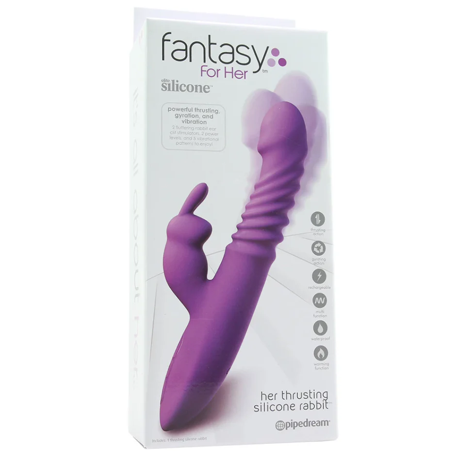 Thrusting Rotating Silicone Rabbit Vibrator - It's Warming! - Image 3