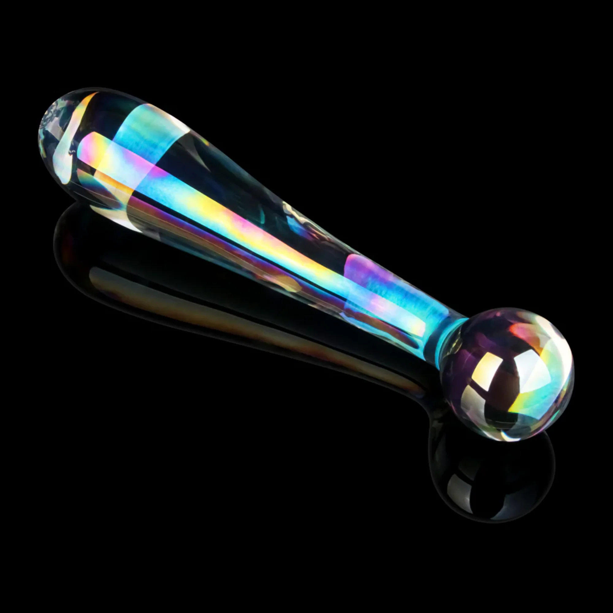 Dual-Ended Twilight Gleam Glass Dildo - Stunning Prismatic Shimmers! - Image 6