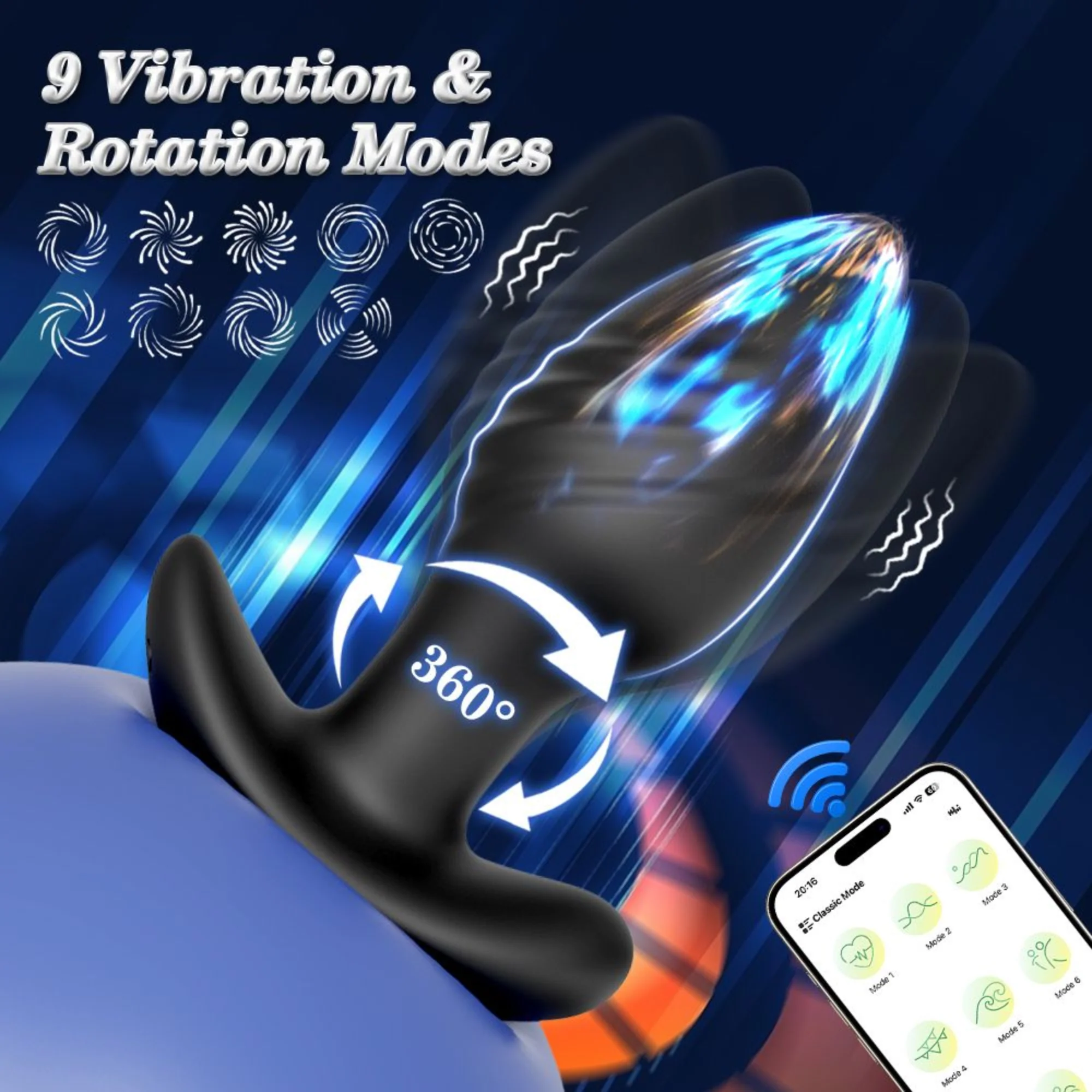 Vibrating & Rotating Bluetooth Butt Plug - Rotates Against Your P-Spot! - Image 11
