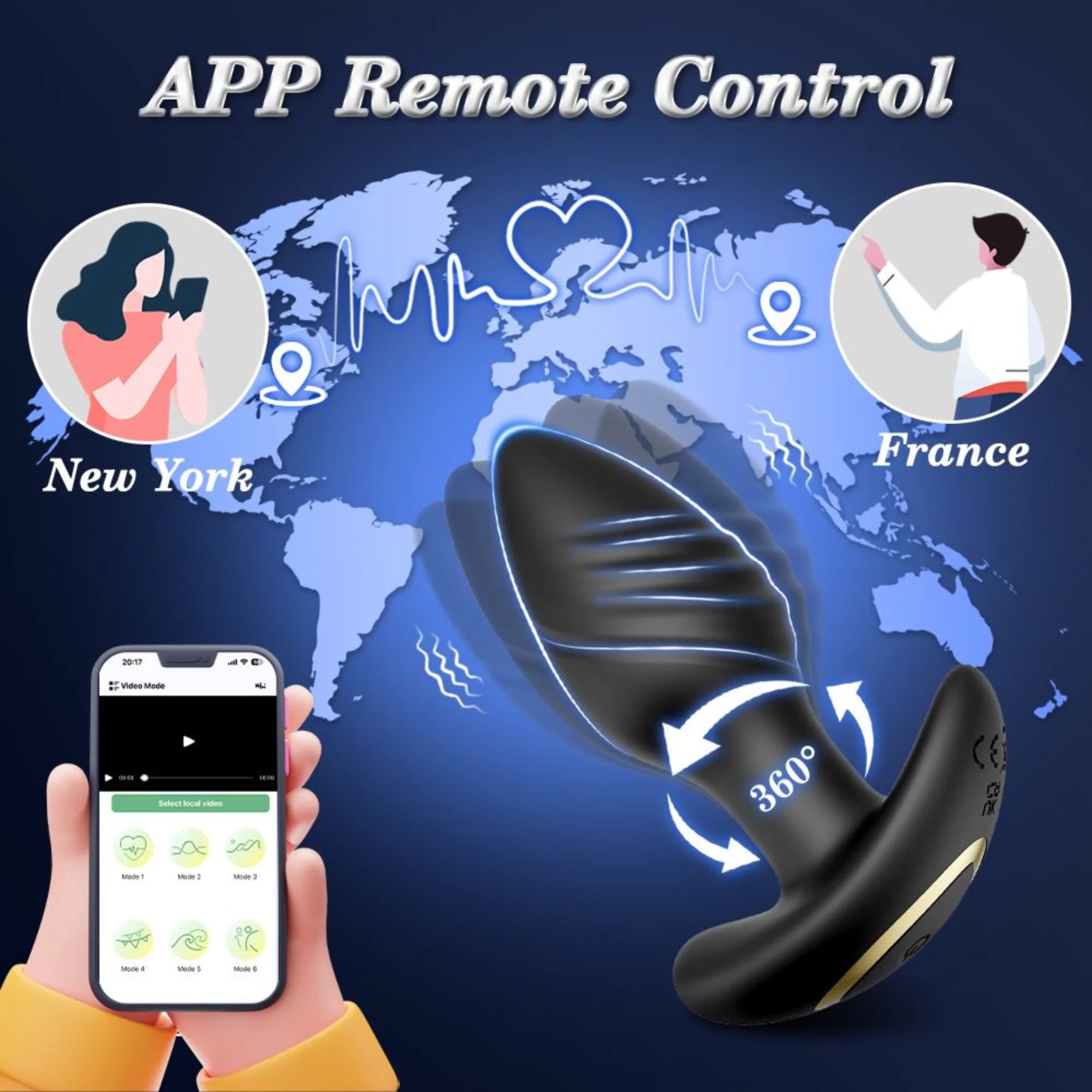 Vibrating & Rotating Bluetooth Butt Plug - Rotates Against Your P-Spot! - Image 5