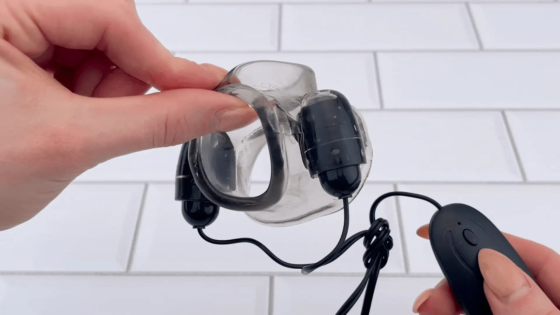 Scrotum & Testicle Tension Dual Vibrating Cock Ring - Image 2