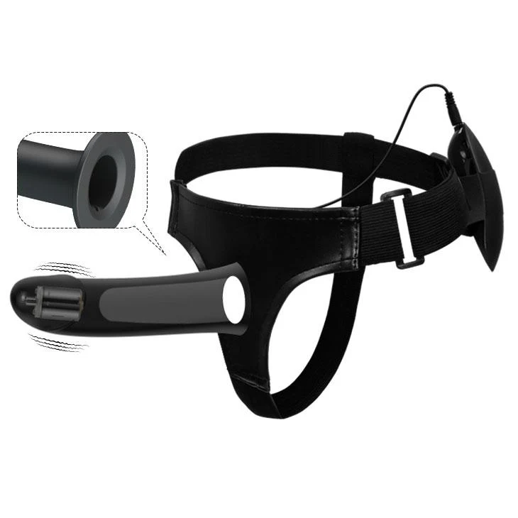 Vibrating Silicone Hollow Strap On - Image 5