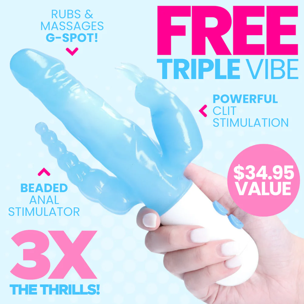 FREE 3X The Thrill - Triple Pleasure Vibe in Blue