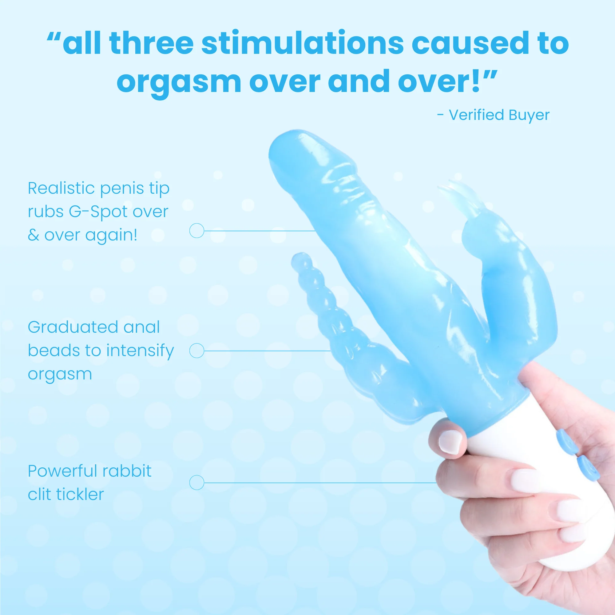 FREE 3X The Thrill - Triple Pleasure Vibe in Blue - Image 2