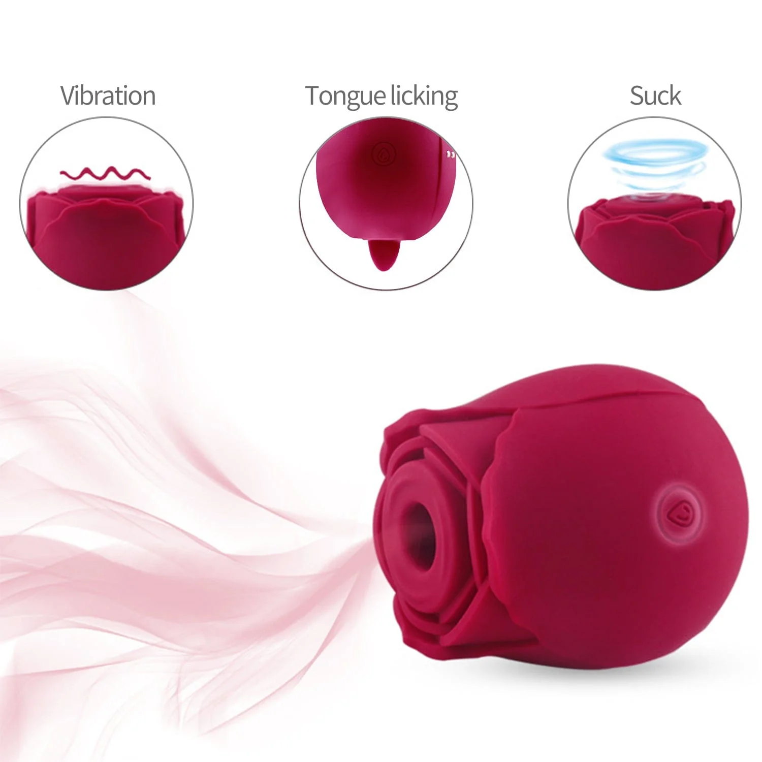 The Rose Vibrator | Duo Flickering Tongue Licker & Clitoral Air Vibrator - Image 10