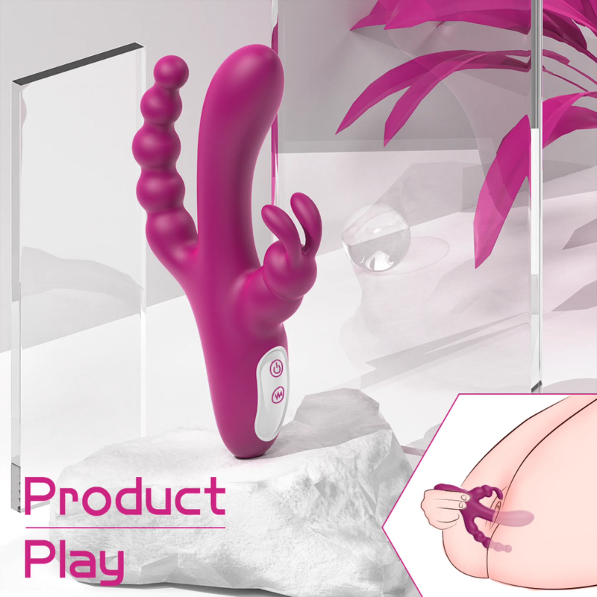 Waterproof Silicone Triple Rabbit Stimulator - Image 3