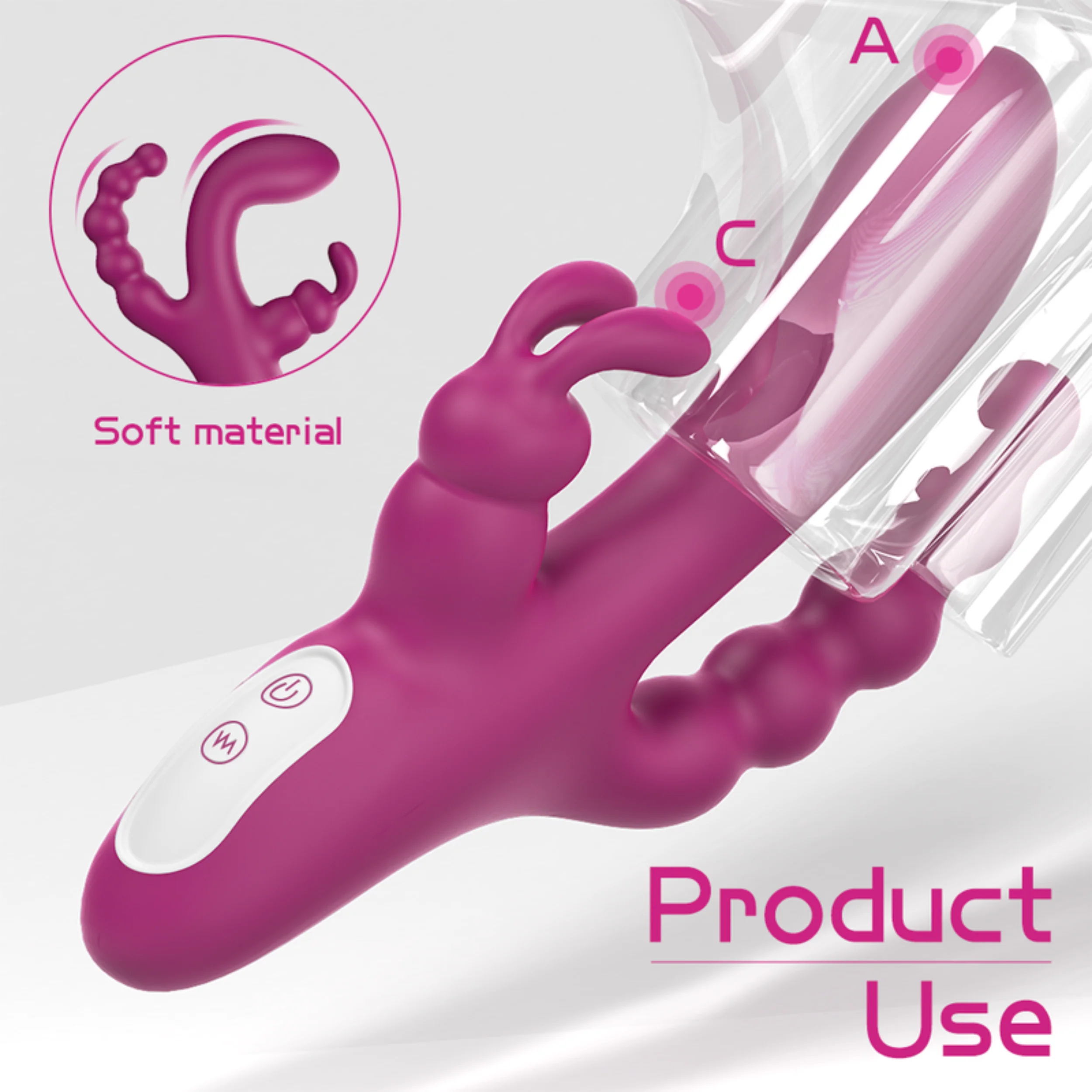 Waterproof Silicone Triple Rabbit Stimulator - Image 7