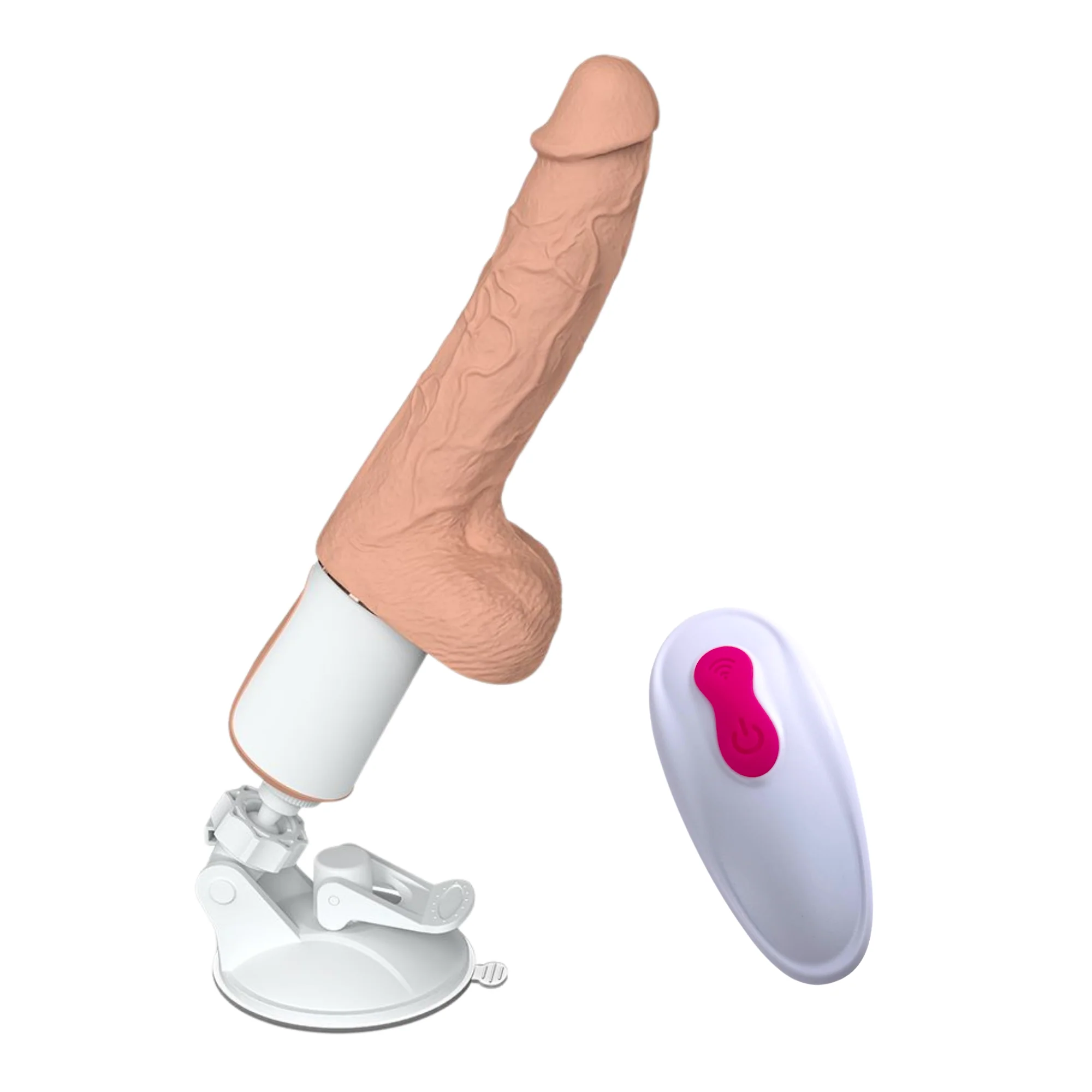 Warming, Thrusting, Vibrating, and Waterproof Dildo - Hands-Free Suction Cup Mount - Includes Remote! - Image 3