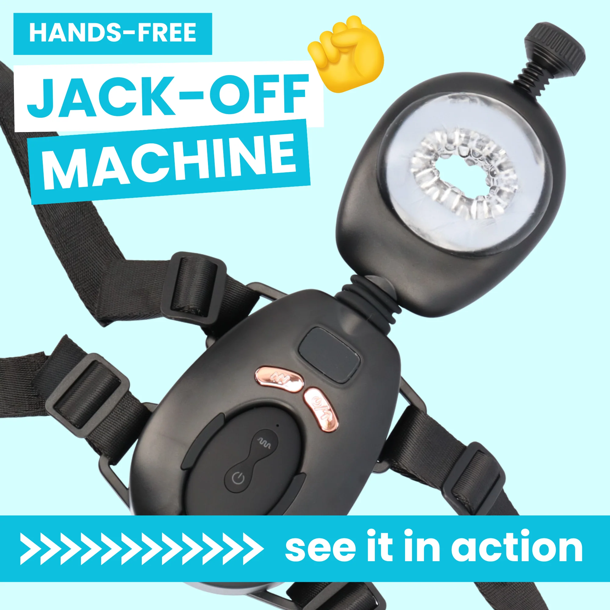 Wearable Tight Grip Thrusting Masturbator with Remote and Adjustable Belts - Hands-Free Solo Play!